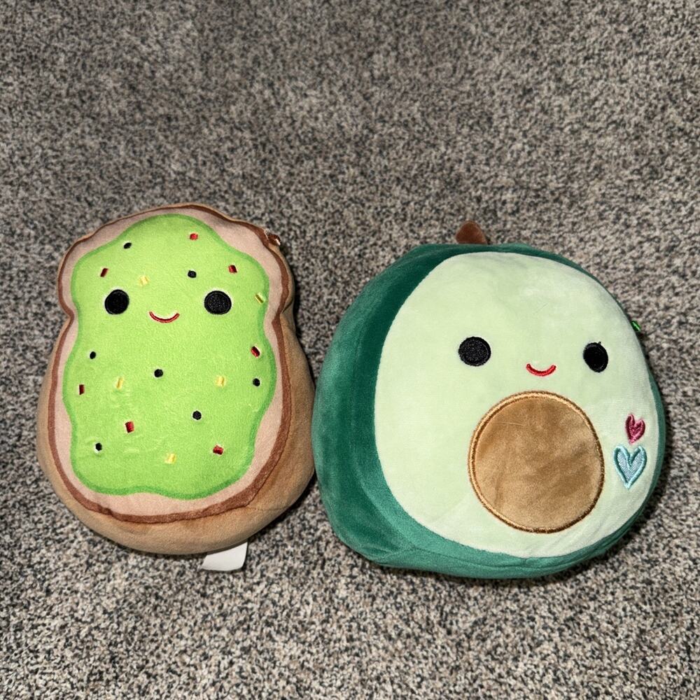 Squishmallows Sinclair Avocado Toast & Austin Avocado - Both 7”